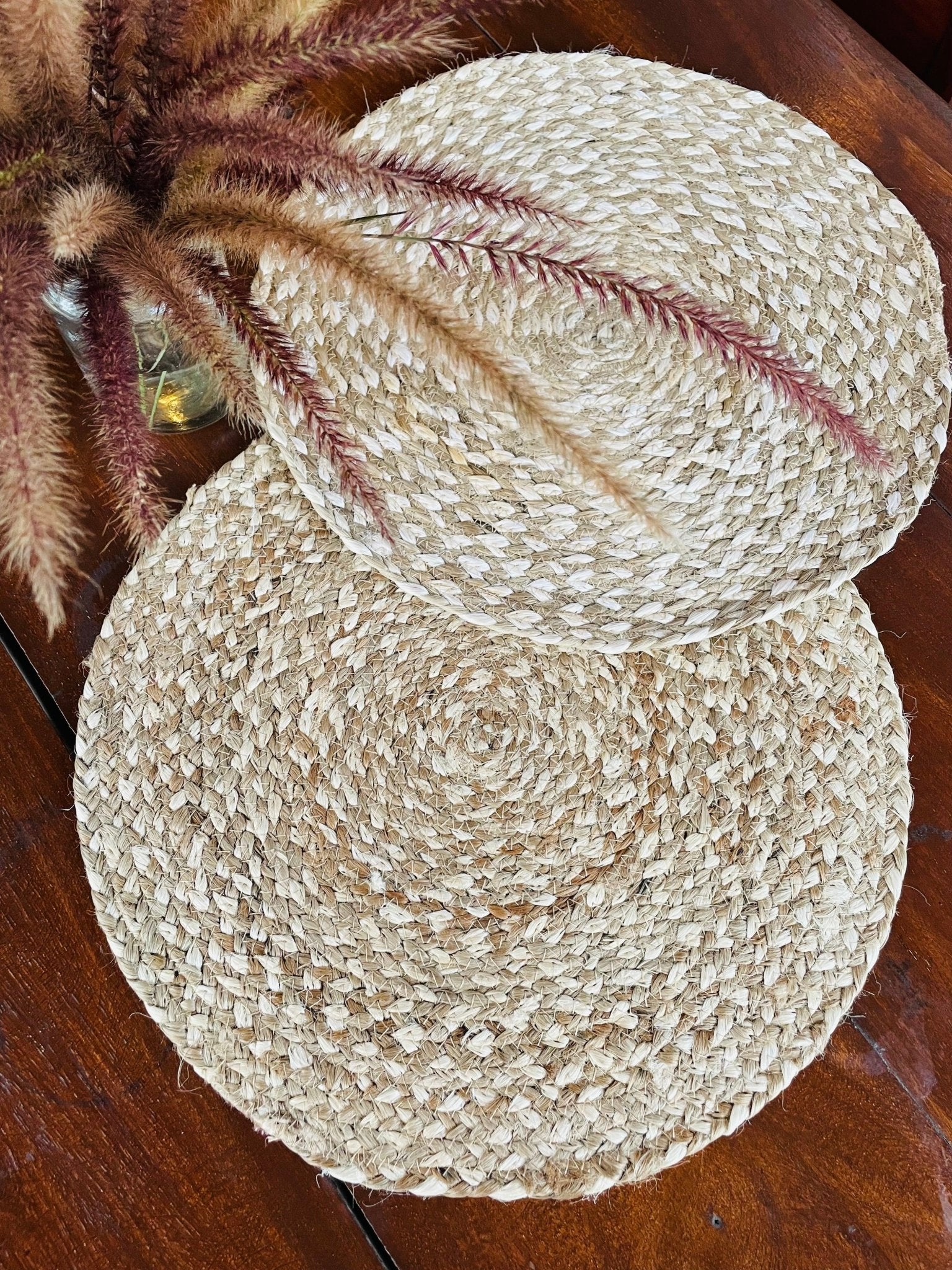 Handwoven Jute Placemats - Set of 4 - TesuHome & Kitchen