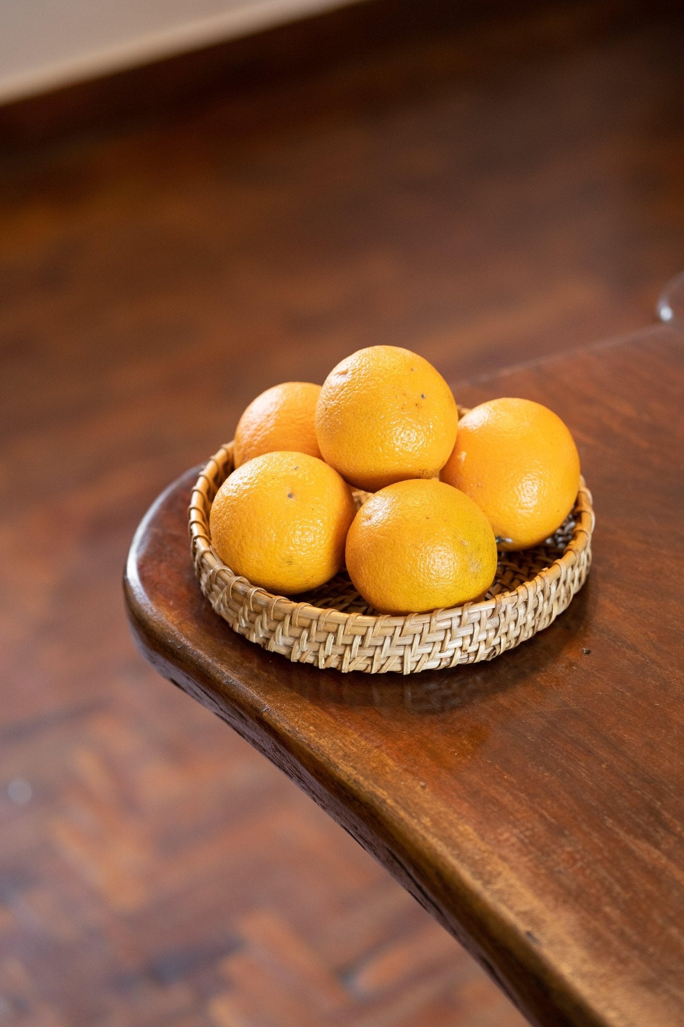 Handwoven Round Cane Serving Tray - TesuTray