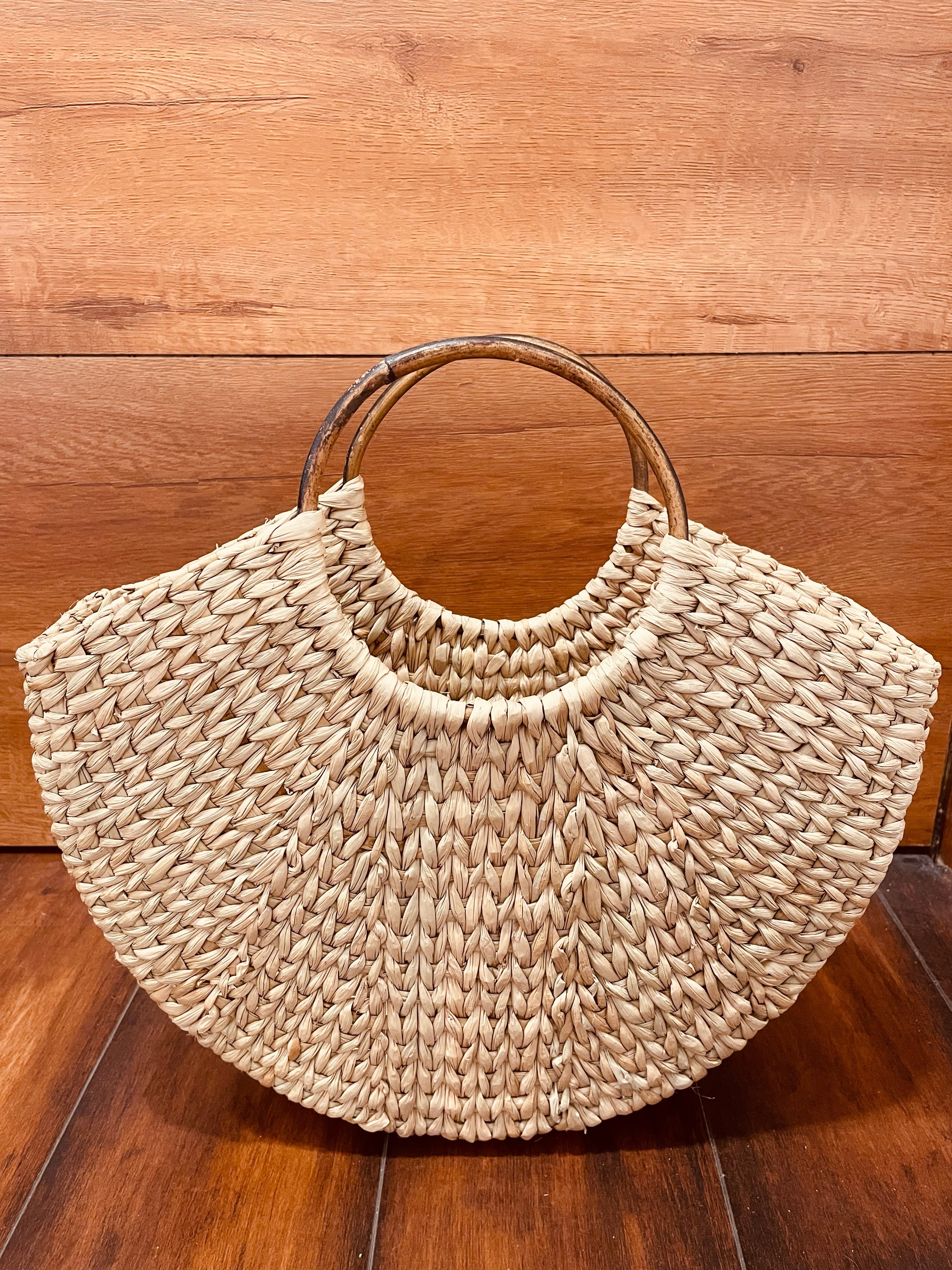 Buy Eddika Natural Handmade Baby Care Bag | Kauna Grass Bag | Hand  Embroidered Bag | Lunch Bag l Handbag for Women l Picnic Bag |ĺ Beach Bag |  Natural lSeagrass Bag