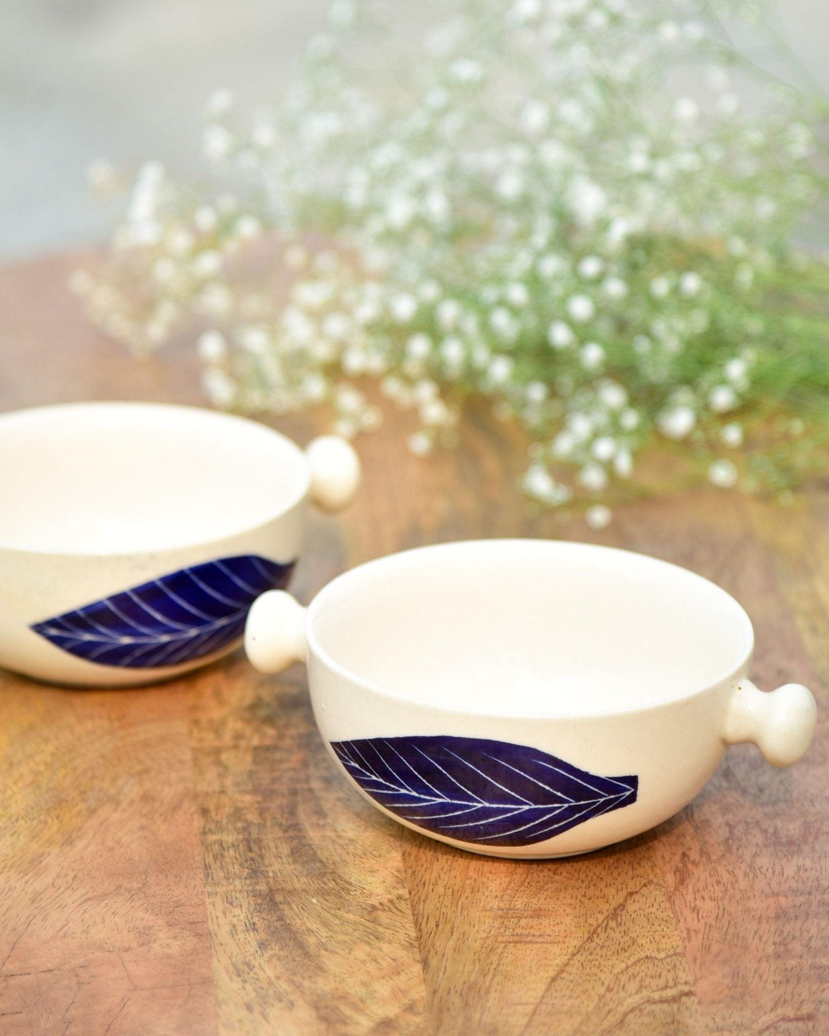 Leaf Soup Bowl - Set of 2 - TesuCeremic