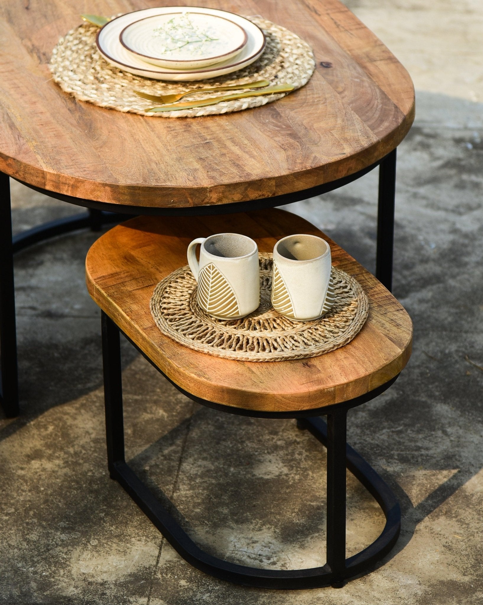Mango Wood Nesting Table - Set of 3 - TesuTable