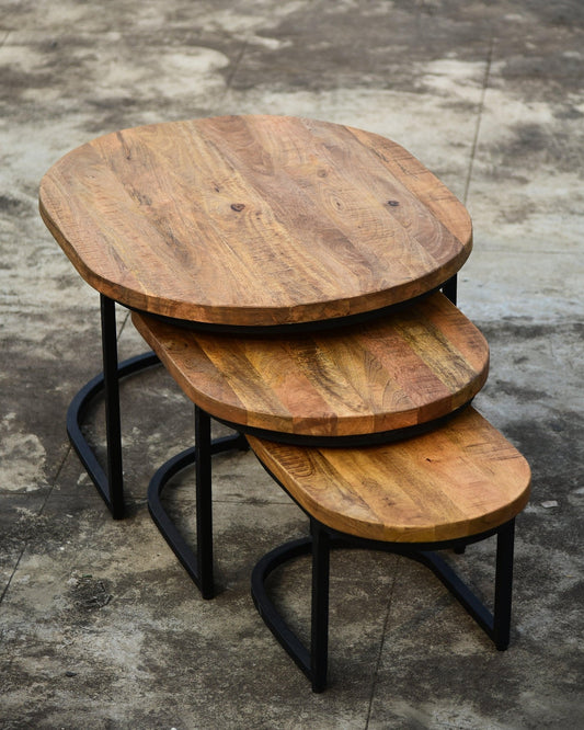 Mango Wood Nesting Table - Set of 3 - TesuTable