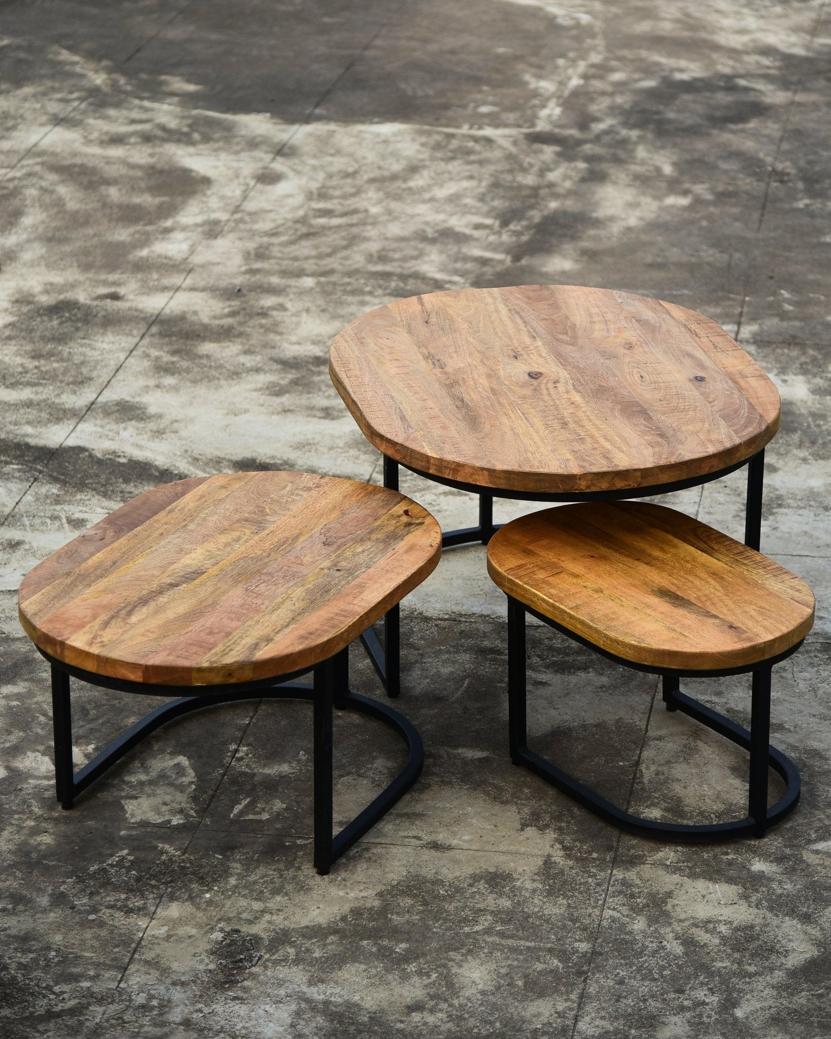 Mango Wood Nesting Table - Set of 3 - TesuTable