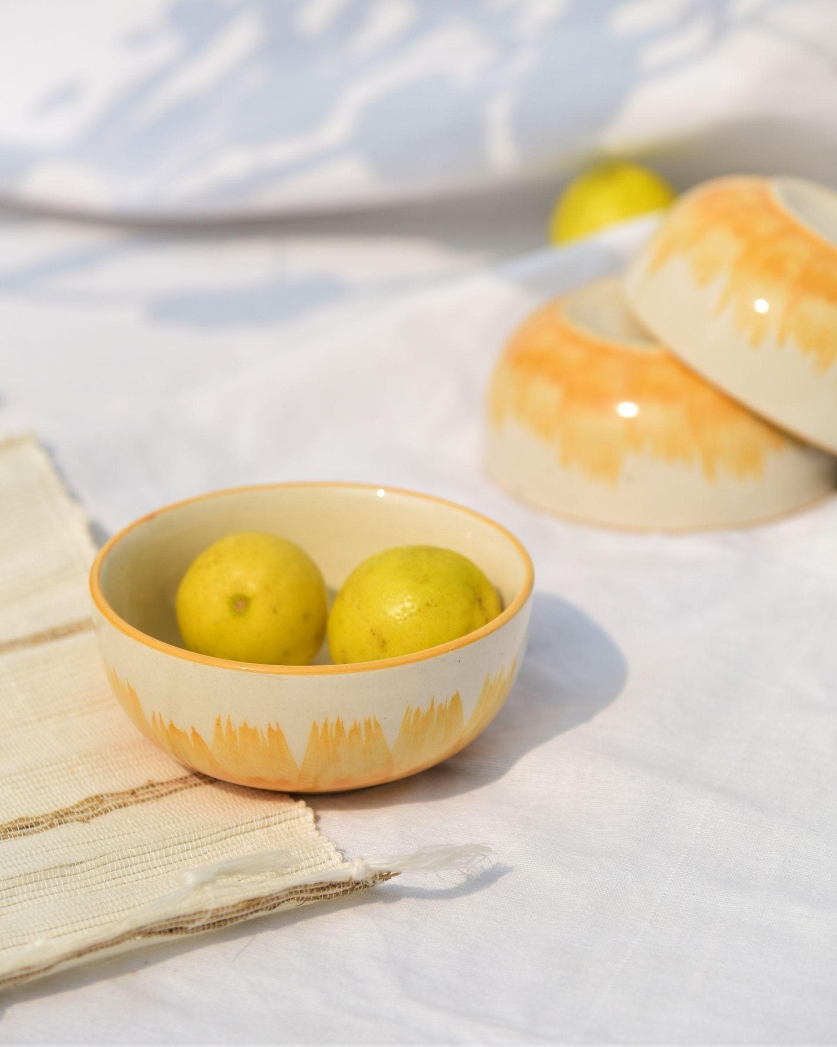 Positano Hand painted Yellow Plate Set - Set of 6 - TesuCeremic