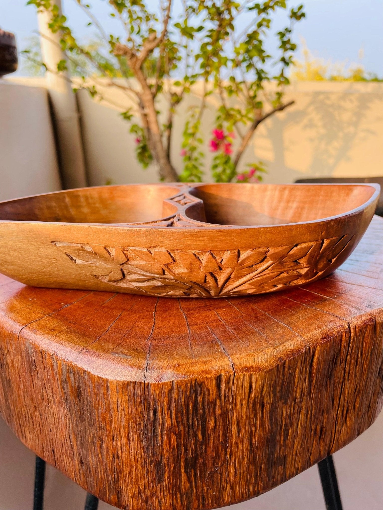 Pure Walnut Wood Almond Shaped Platter - TesuServing Platters