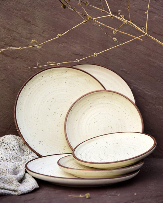 Siwa Rustic Beige Plate Set - ( 12 Piece Set) - TesuCeremic