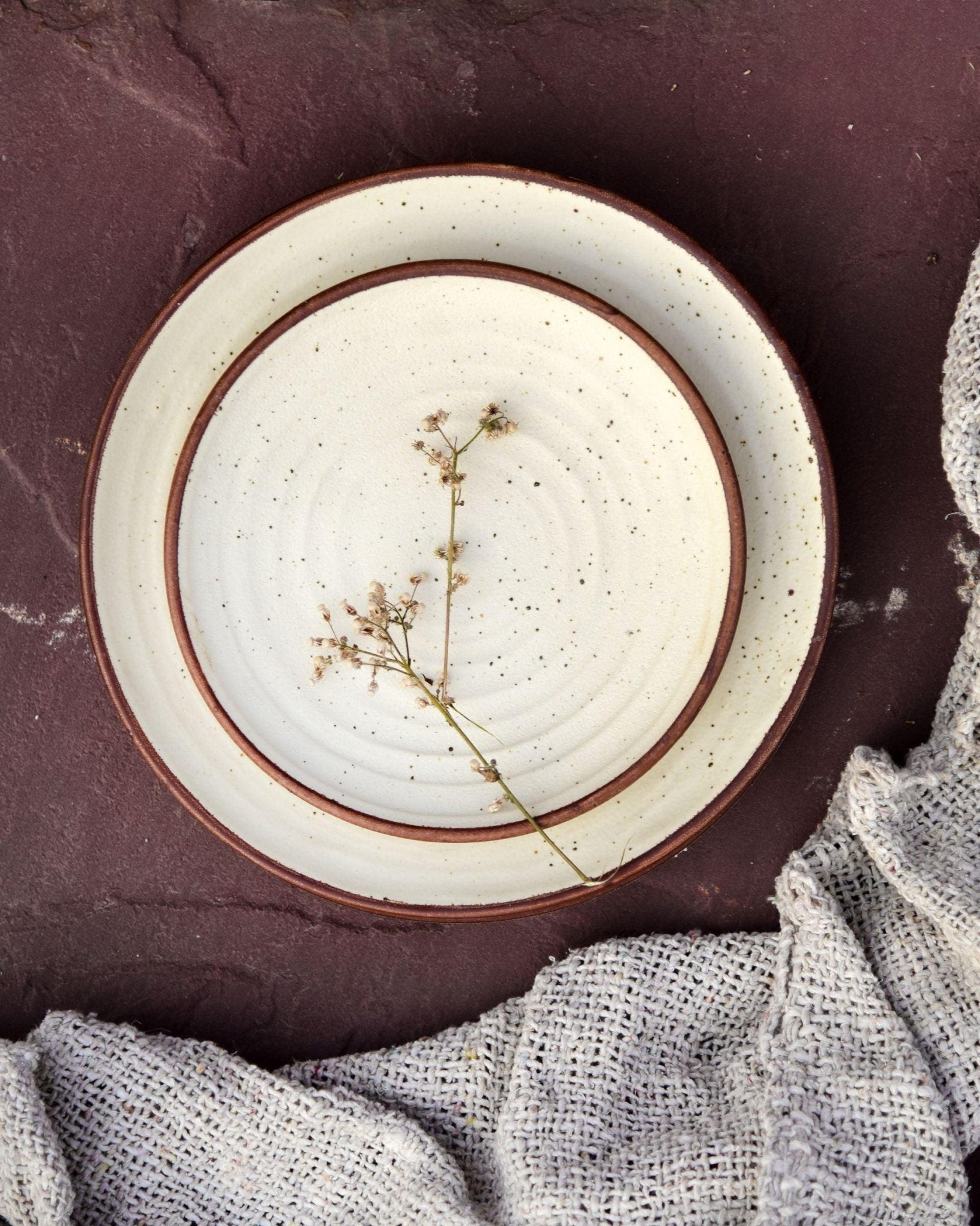 Siwa Rustic Beige Plate Set - ( 12 Piece Set) - TesuCeremic