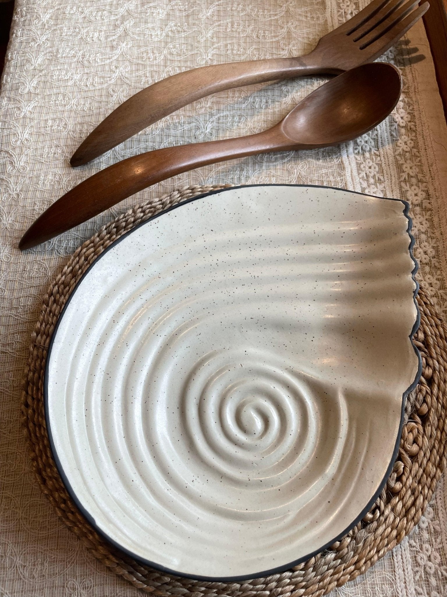 Siwa Shell Shaped Beige Platter - TesuServeware
