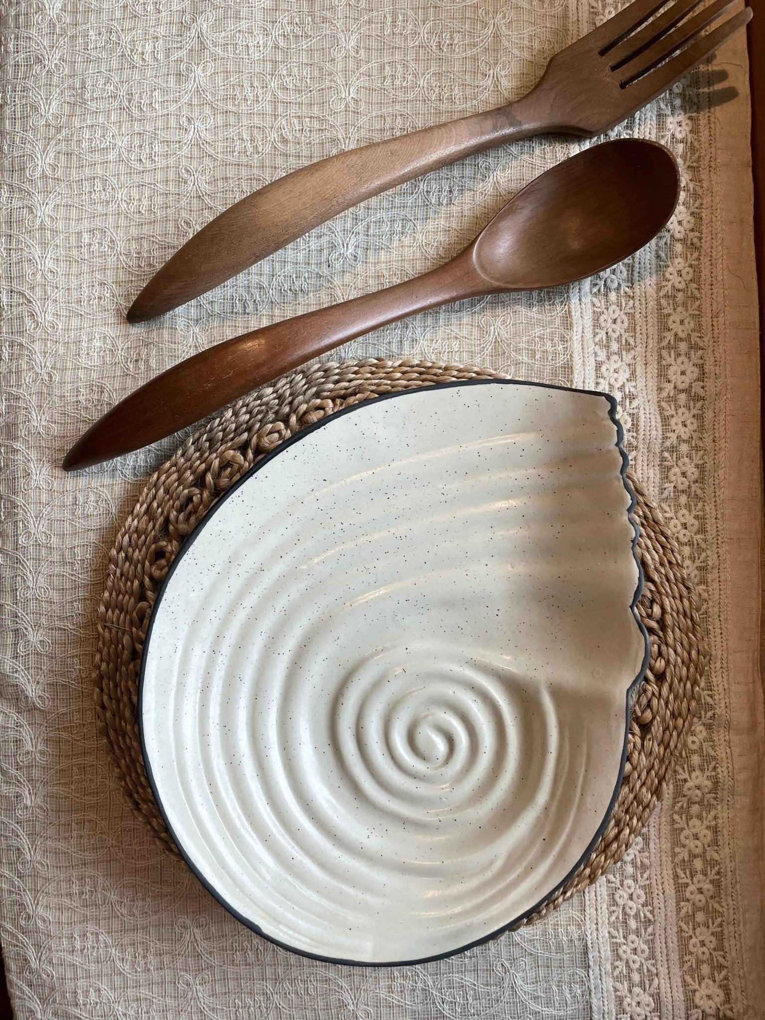 Siwa Shell Shaped Beige Platter - TesuServeware