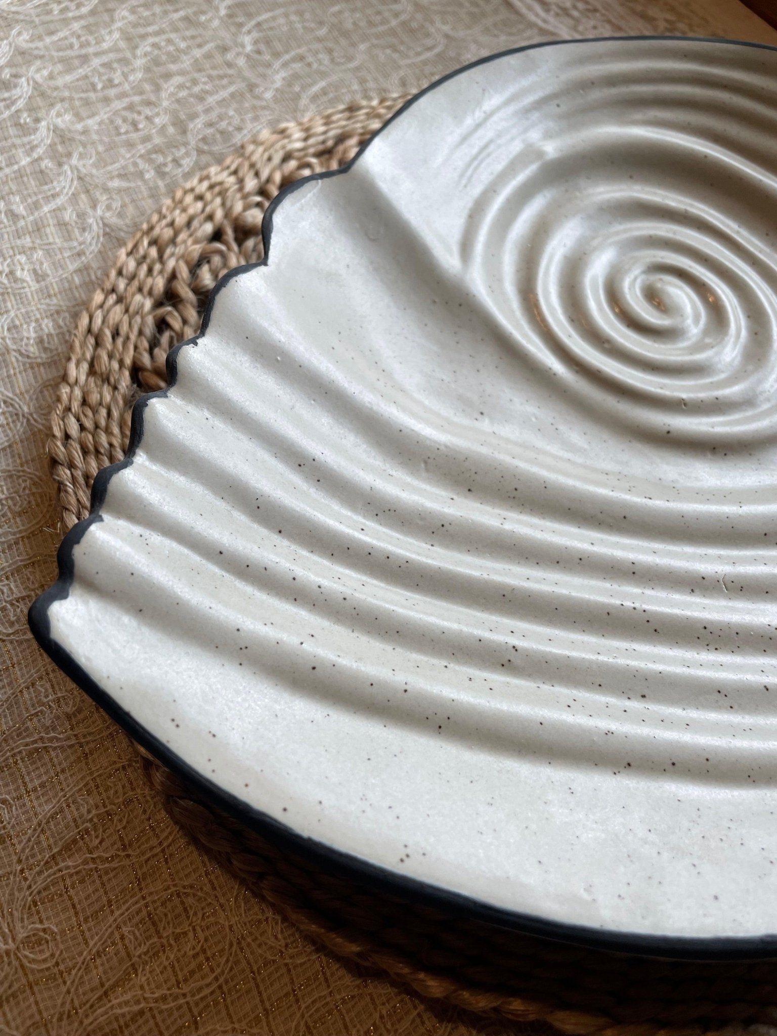 Siwa Shell Shaped Beige Platter - TesuServeware