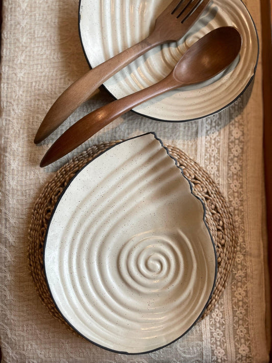 Siwa Shell Shaped Beige Platter - TesuServeware