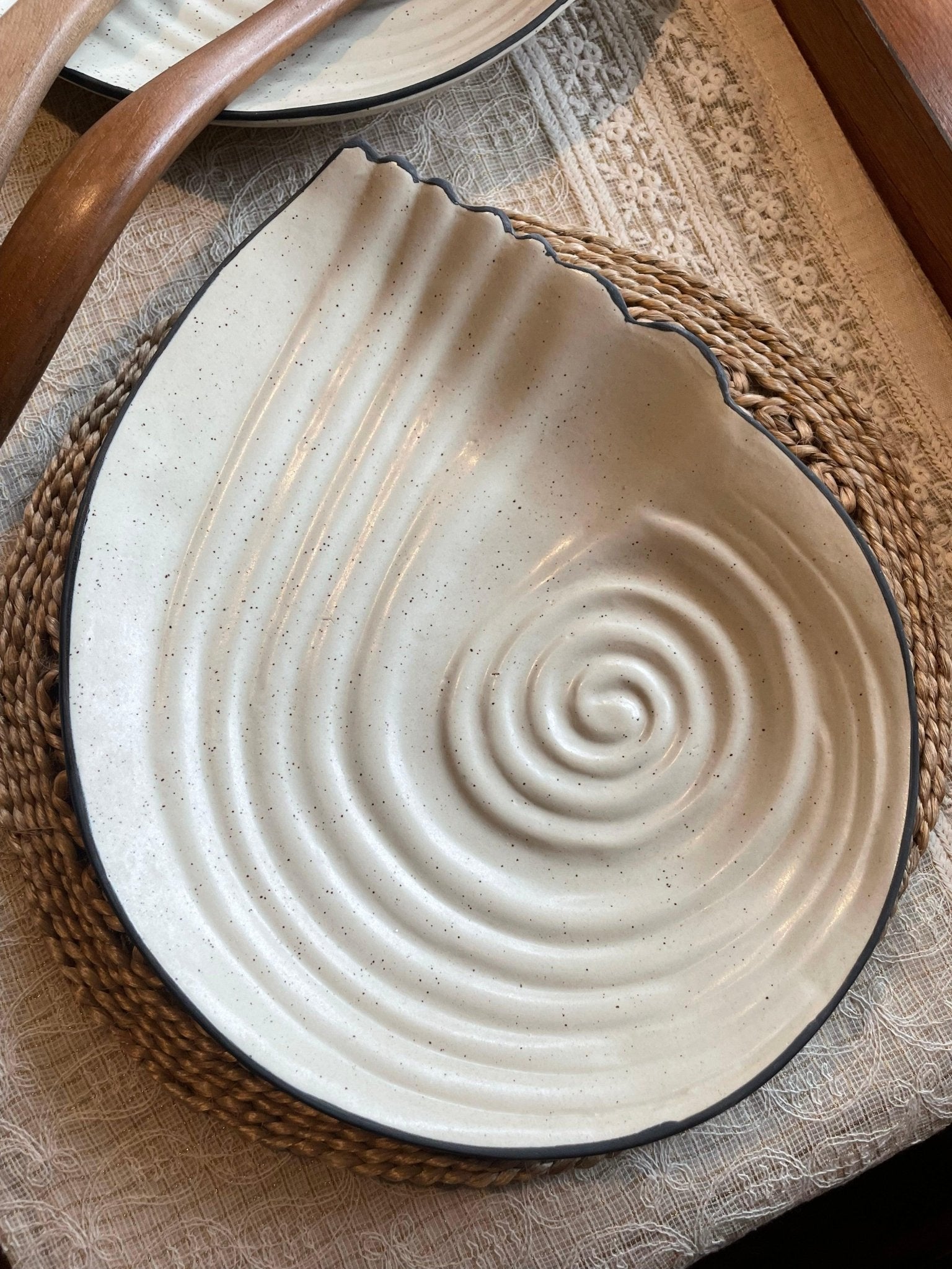 Siwa Shell Shaped Beige Platter - TesuServeware
