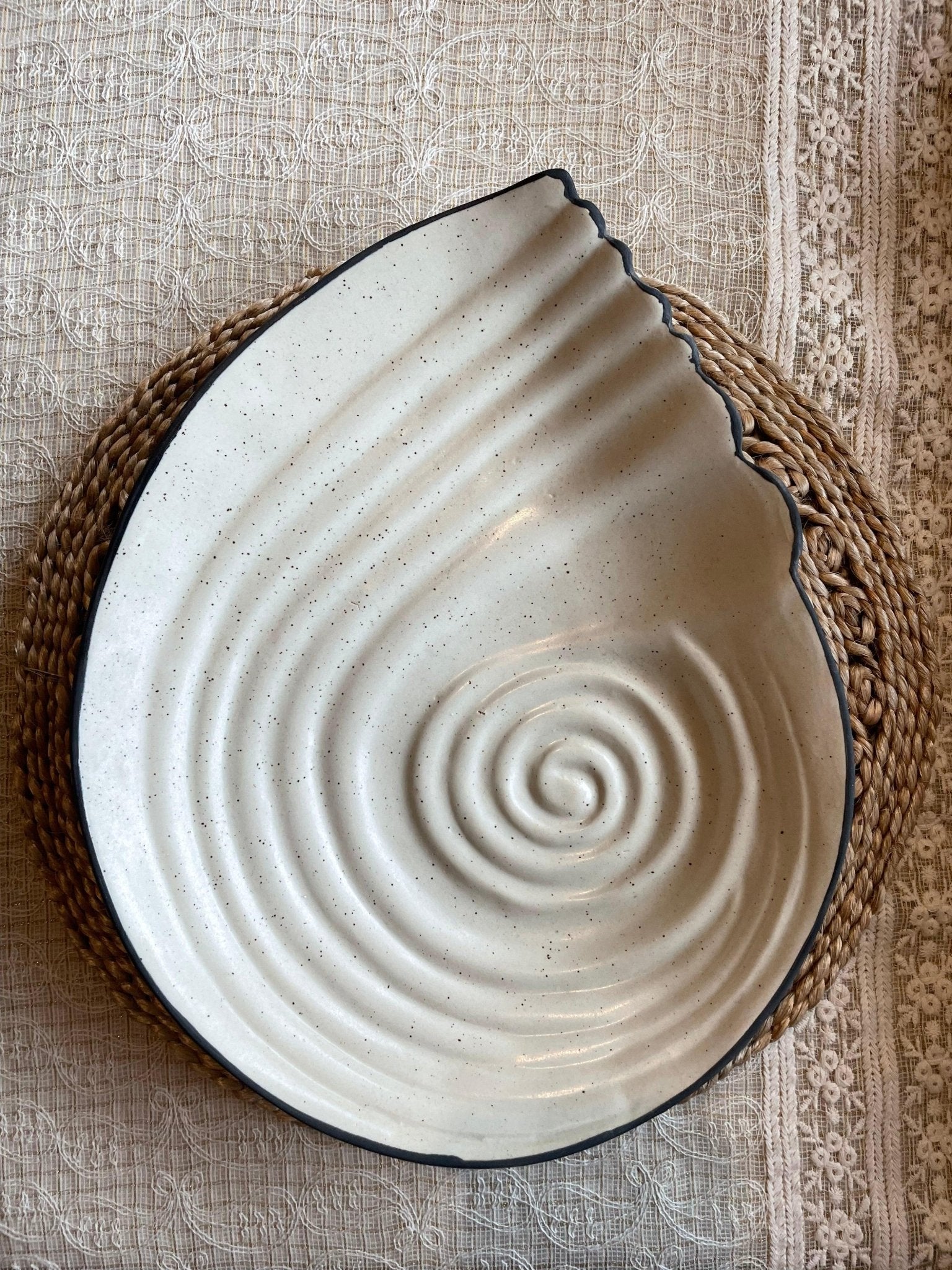 Siwa Shell Shaped Beige Platter - TesuServeware