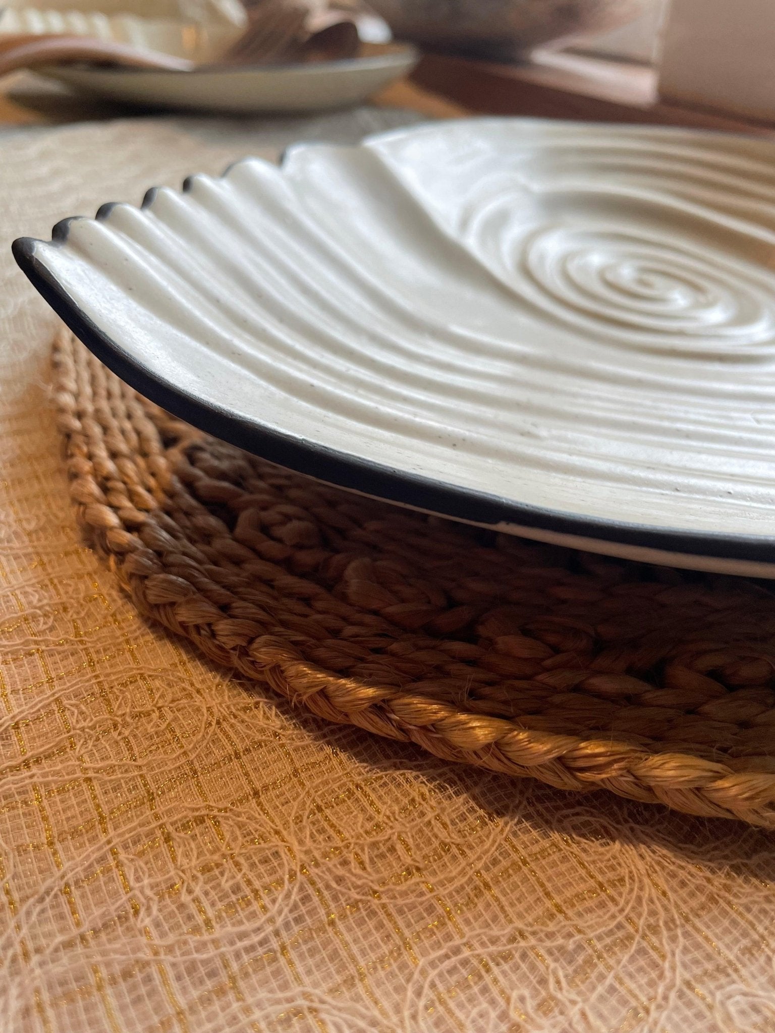 Siwa Shell Shaped Beige Platter - TesuServeware