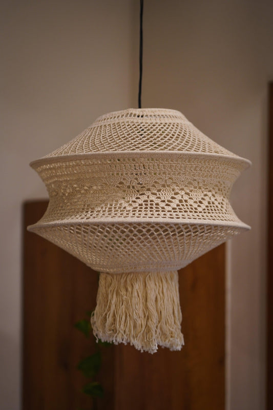 White Lily - Crochet Lampshade - TesuLampshade