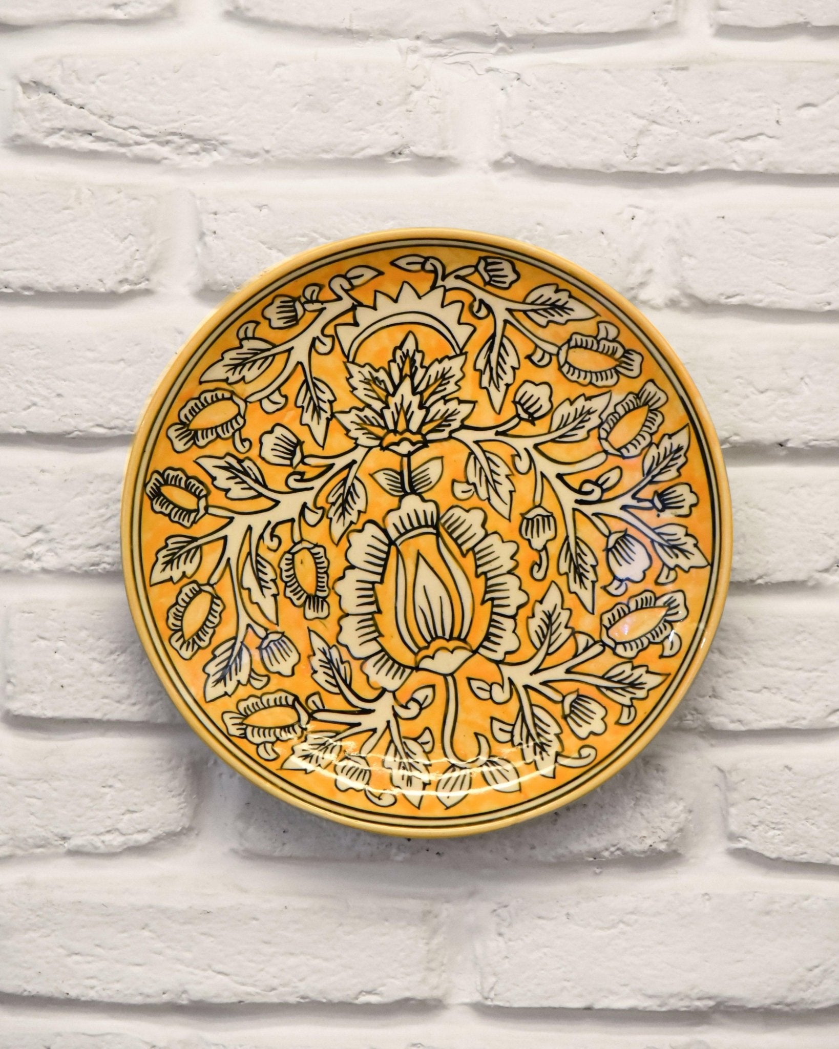 Yellow Flower Hanging Wall Plate - TESU