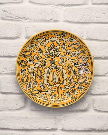Yellow Flower Hanging Wall Plate - TESU